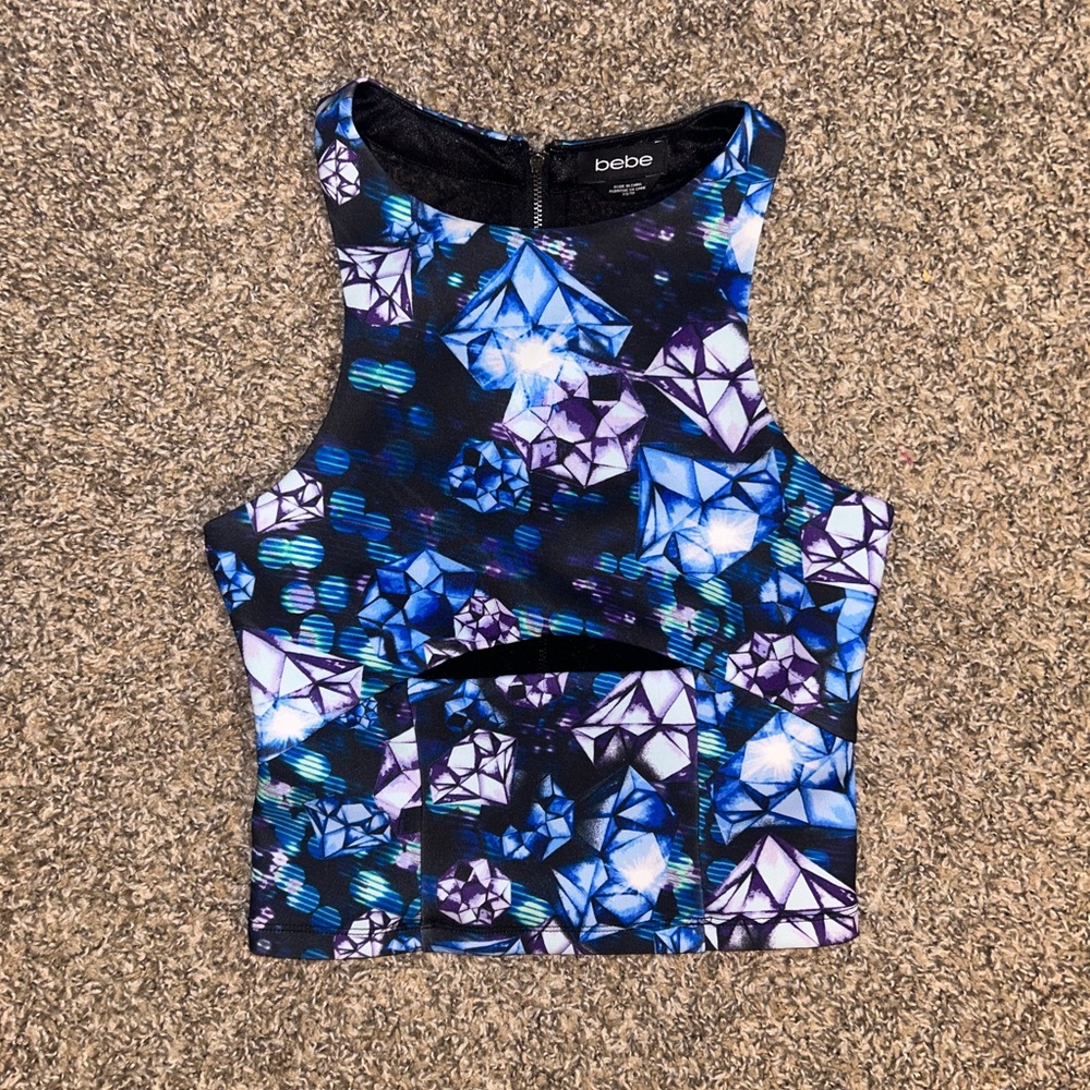NWOT! Bebe Lace Diamond Crop Top